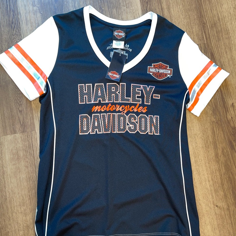 Harley-Davidson Kids' Black Tee with Orange and White Accents